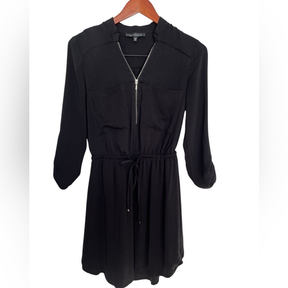 5/20$ Dynamite Black Zip-Front Dress with drawstring size XS - Picture 1 of 4